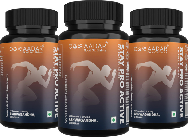AADAR Ashwagandha and Shilajit for Energy Boost & Stress Relief(Pack of 3, 180)