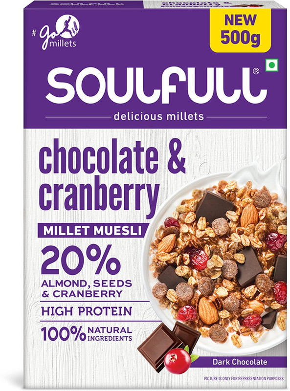 SOULFULL by TATA Chocolate & Cranberry Millet Muesli Pouch