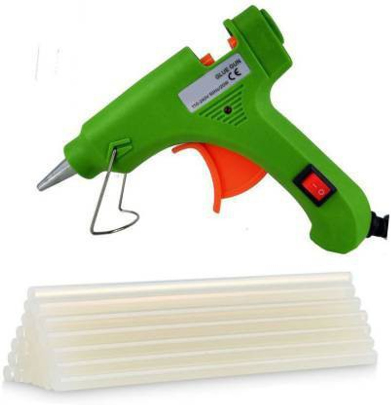 Mosclue Hot Green melt Glue Gun 20 Watt & 5 Glue Gun Stick For Art & Craft Standard Temperature Corded Glue Gun(7 mm)