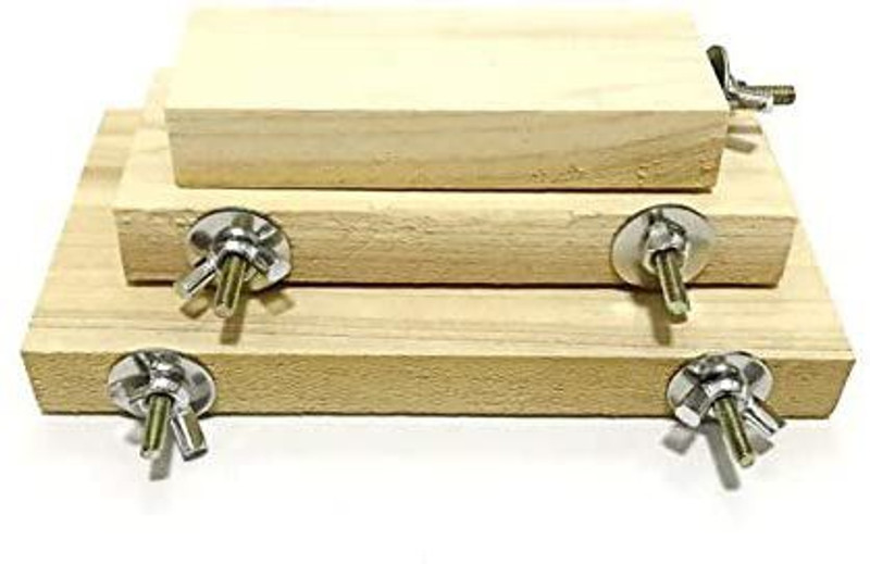 Western Era Wooden Platform, Perch Toy for Birds (Combo of 3) Wooden Training Aid For Bird