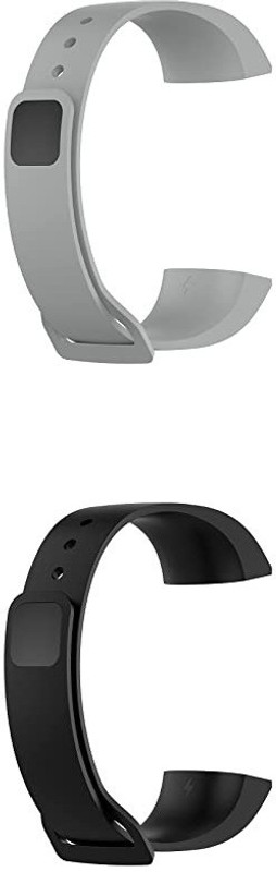 Asotai Combo of 2 PCS Silicone Wrist Replacement Strap for mi Band 4C /Redmi 4C Watch Smart Band Strap(Grey, Black)