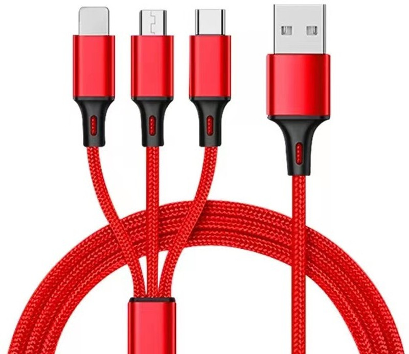 BUFONA 3in1 Multi Charging Cable iOS/Type-C/Android Charger Multiple Pin Charging Cable Charging Pad