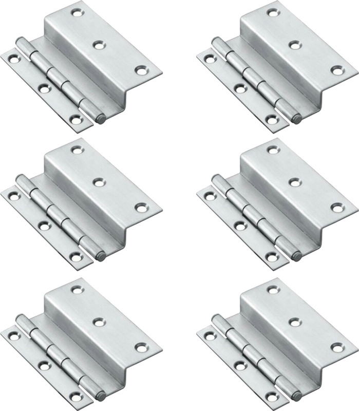 RINTL Stainless Steel L-Hinges 3" X 3/4" X 19 MM Matt Finish Set of 6 Butt/Mortise Hinge(Silver Pack of 6)