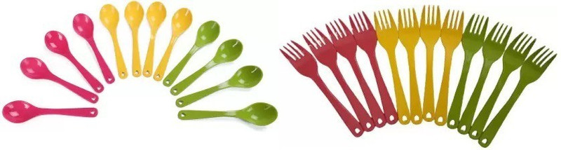 Bekner baby fork and spoon set Kitchen Tool Set(Multicolor, Cooking Spoon)