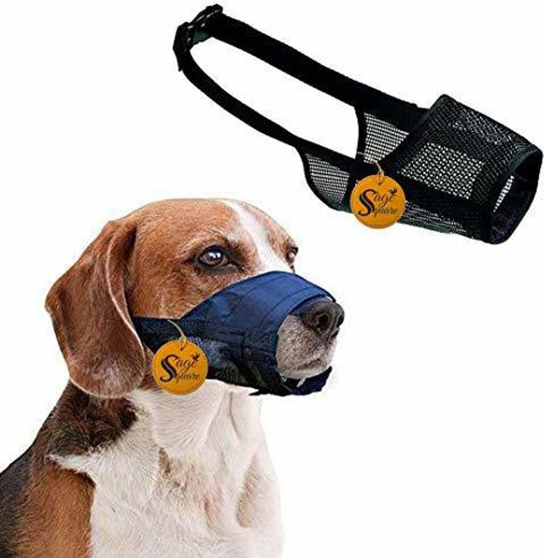 Sage Square Buckle Strap Strap Net Wire Muzzle/ Mouth Cove/ Basket Cage/ Anti Biting Dog Extra Small Other Dog Muzzle(Black)