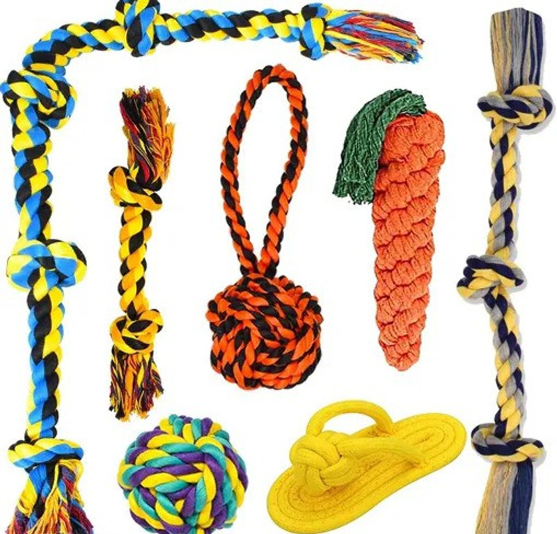 Buszbo Multicolor Cotton Chew Toy For Dog & Cat