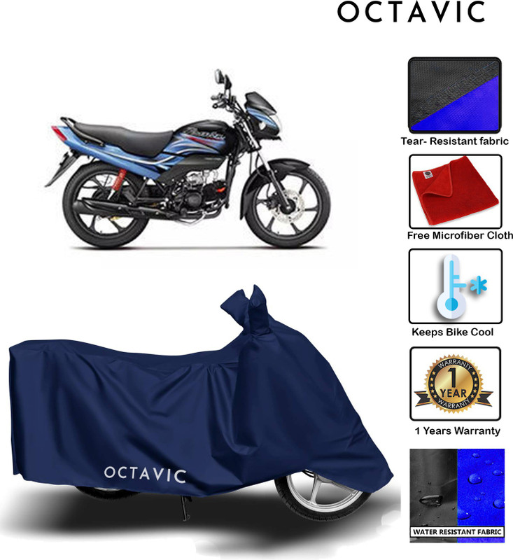 octavic Waterproof Two Wheeler Cover for Hero(Passion Plus, Blue)