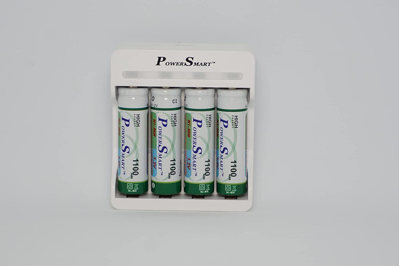 Power Smart PS-475+1100 BP4 USB Charger for AA-AAA Ni-Cd/NI-MH with1100 mAh 4 AA Cells Camera Battery Charger(White)