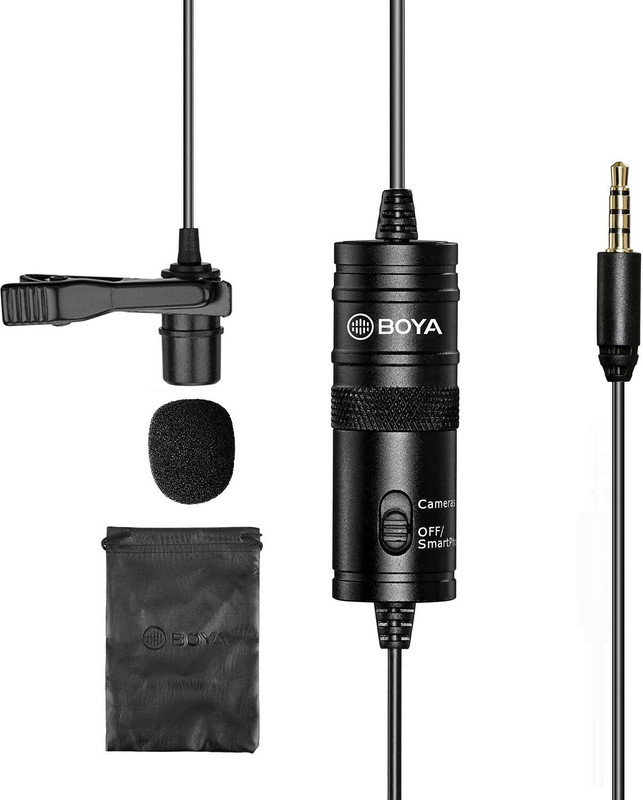 BOYA Lavalier Microphone by-M1 Omnidirectional Condenser Clip-on Lapel Microphone