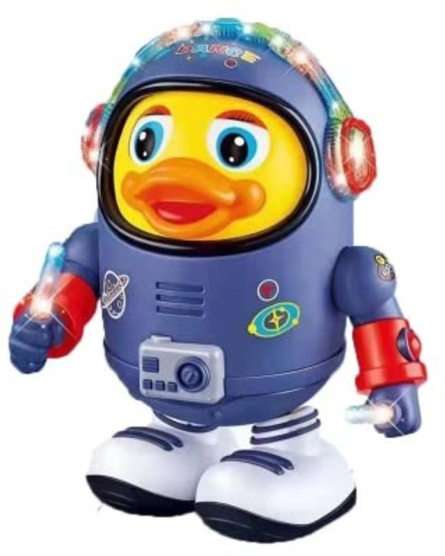 Amaflip Plastic Dancing Singing Duck Toys with Led Light for Kid Funny Animal Space Duck(Yellow, Blue)