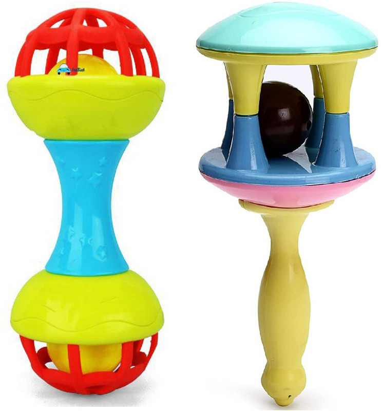 Akshit Combo Ding Dong Rattle And Colorful Soft Balls Toy for Baby Bath Safe Non-Toxic Rattle(Multicolor)