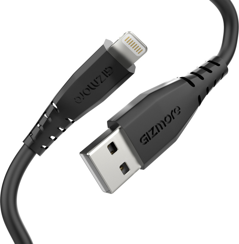 Gizmore Lightning Cable 2.4 A 1 m Giz WL106(Compatible with Mobile, Tablet, Computer, Black, One Cable, NA)