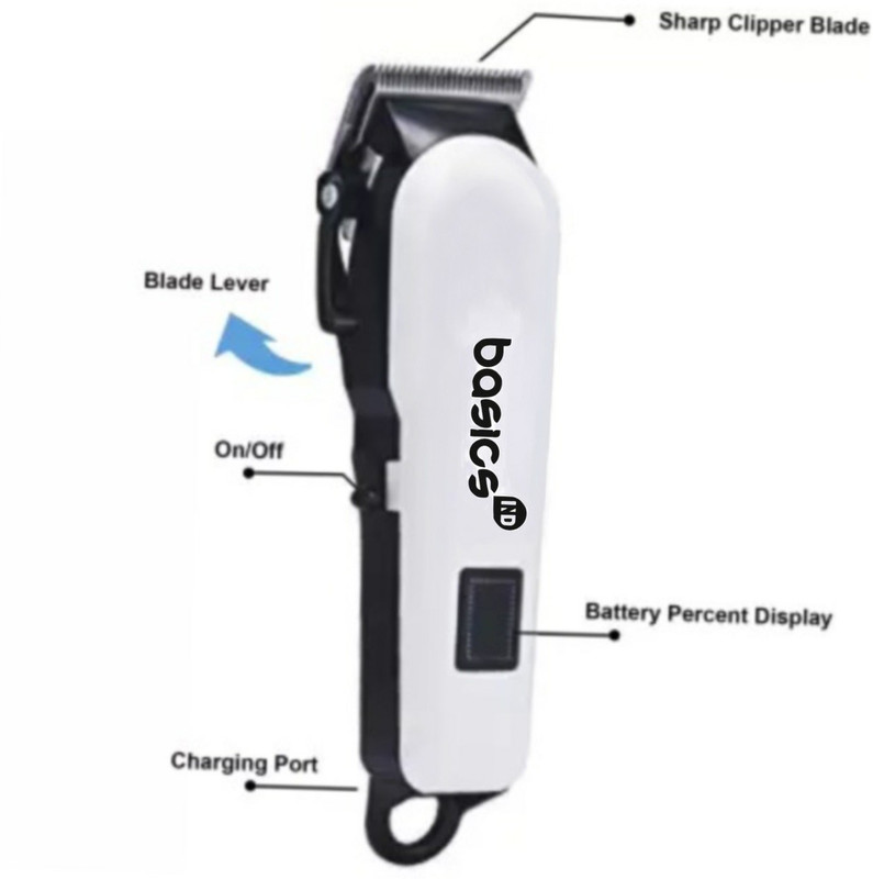 Basics IND BS-809 Trimmer 240 min Runtime 12 Length Settings(White)