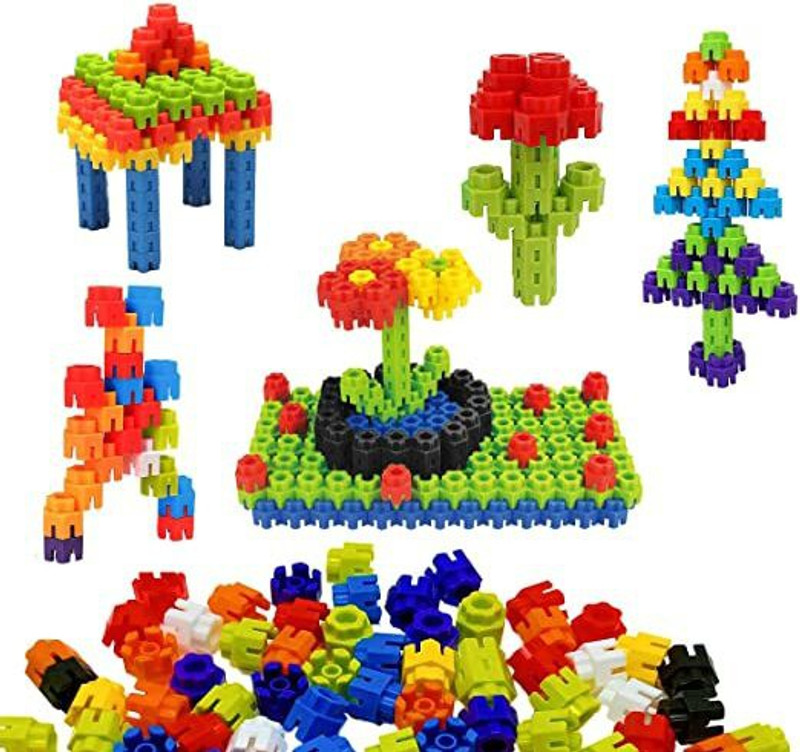 Planet of Toys Creative Learning Educational Hexagon Building Block Pack of 100 Pcs in 10 Colors For Kids(Multicolor)