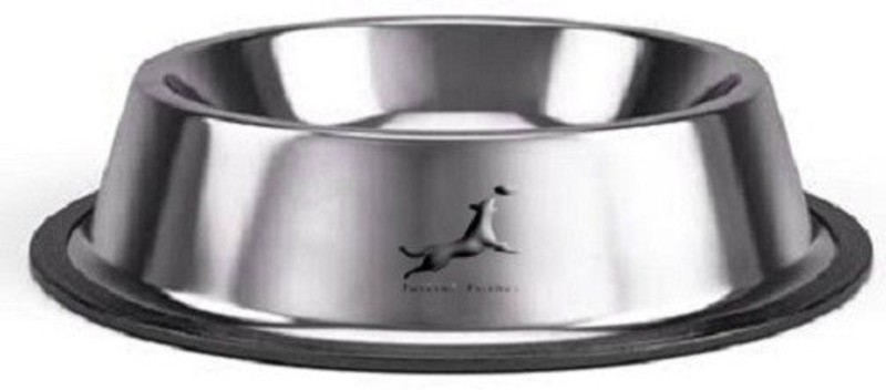 Furever Friends Dog/Cat Food & Water Bowl, Pet Feeding Bowl for Dogs & Cats (Silver,400ml) Stainless Steel Pet Bowl(400 ml Silver)