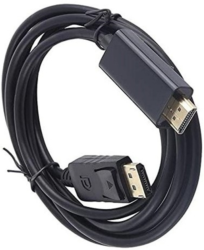 TERABYTE  TV-out Cable 1.6 Meter Display Port (DP) Male to HDMI Male Cable 1080P Full HD Video(Black, For Computer)