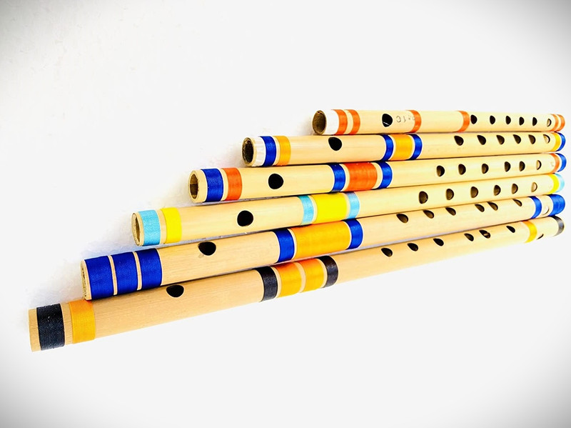 KHALSA MUSICAL SIX PCS SET G SHARP C SHARP A SCALE G SCALE B SCALE C SCALE BEST QUALITY SET Bamboo Flute(48 cm)
