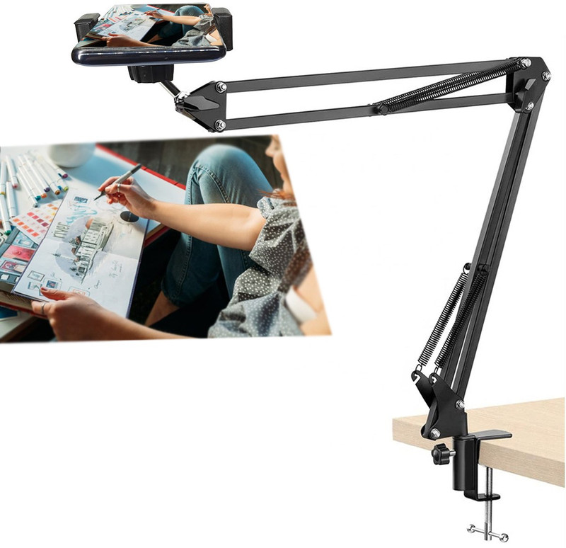 Blue Birds Overhead Tripod Stand for Cooking and Sketch Video Stream Desktop Bedroom Office Tripod, Tripod Ball Head, Tripod Bracket, Tripod Clamp, Tripod Kit(Gooseneck Mobile Holder, Supports Up to 1500 g)