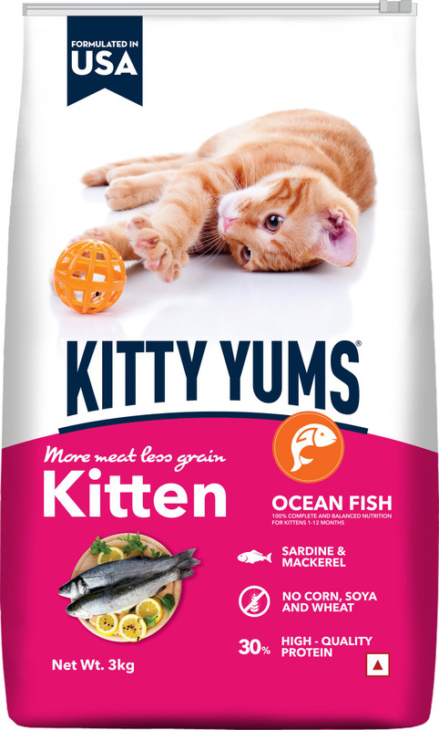 Kitty Yums With Container Ocean Fish 1 kg Dry Young Cat Food