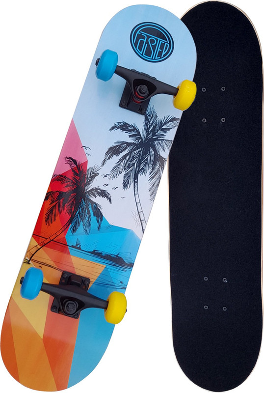 FABSPORTS 31" x 8" inch Standard Skateboard for all levels, Double kick concave skateboard 8 inch x 4 inch Skateboard(Blue, Pack of 1)
