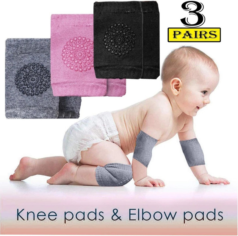 KESHAVART BABY BOY BABY GIRL KNEE PADS ( PAK OF 3 PAIR ) Multicolor Baby Knee Pads(Ultra protection)