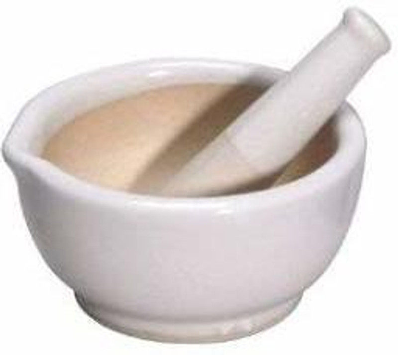 Elecopto Marble Masher/Okhli Set for Grinding Small Spices and Medicines 7 inche Porcelain, Marble Masher