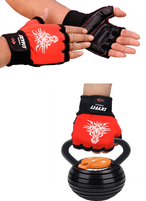 Life Feel Gym Sports and Workout Exercise Gloves Skating Gloves(Blue, Black)