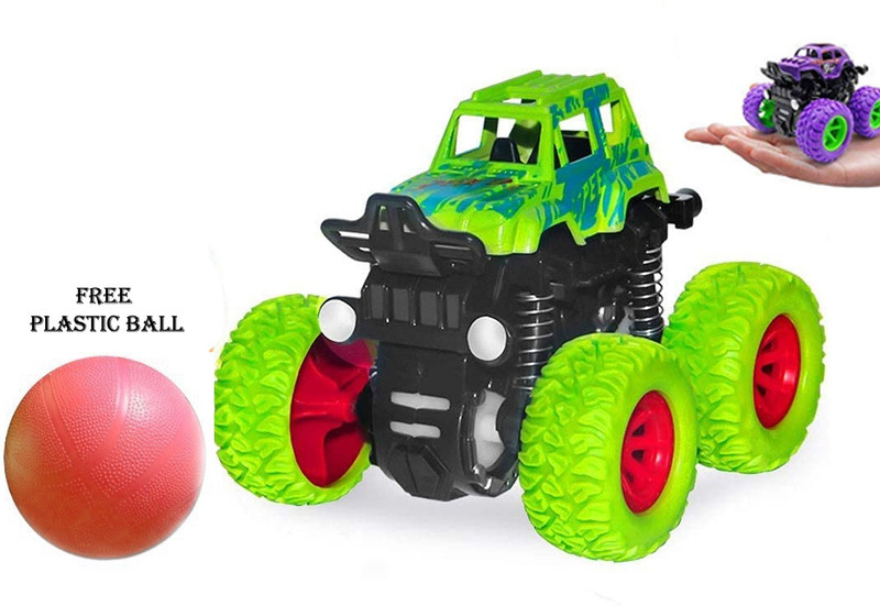 SHALAFI Mini Monster Truck Friction Cars Toys 360 Degree Stunt Cars Kids +Plastic Ball(Purple, Pack of: 1)