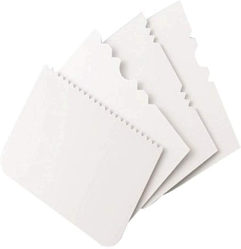mapperz Dough Bench Scraper Baking Comb(Plastic Pack of 4)