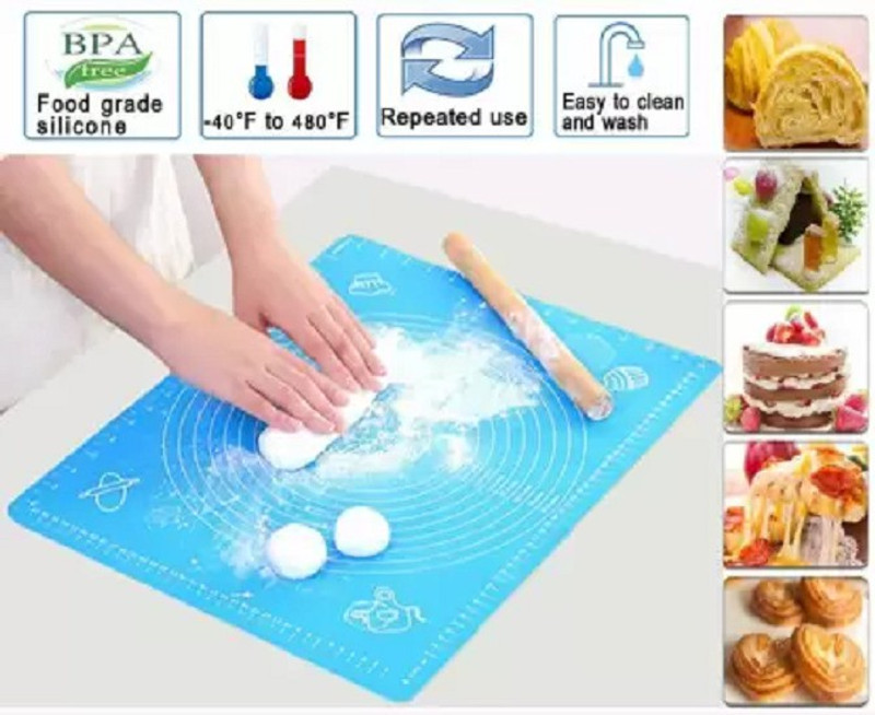 LUKZER Lukzer Silicone Rolling Mat Baking Sheet Large with Measurement Stretchable Food-grade Silicone Baking Mat(Pack of 1)