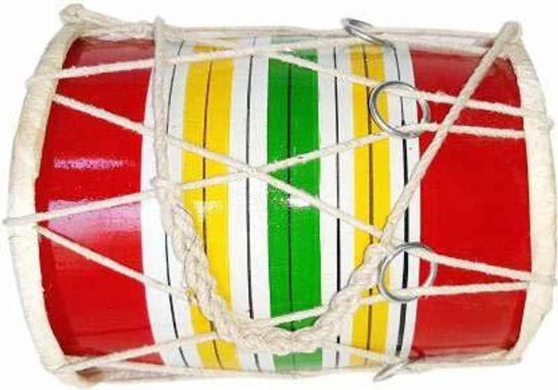 RAM musical musical Baby 12" Dholak Rope & Rings Dholak(Multicolor)
