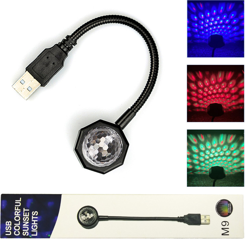 MOOZMOB Upgraded Quality USB Operated Flexible Disco LED Projection Light for Bedroom Single Disco Ball(Ball Diameter: 3 cm)