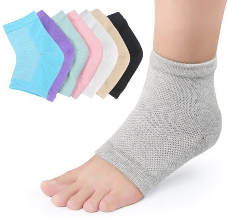 Peaceofmind Cotton Heel Protector Pain Relief foot Support Socks(MULTICOLOUR)(PAIR OF1)(Pack Of 1)