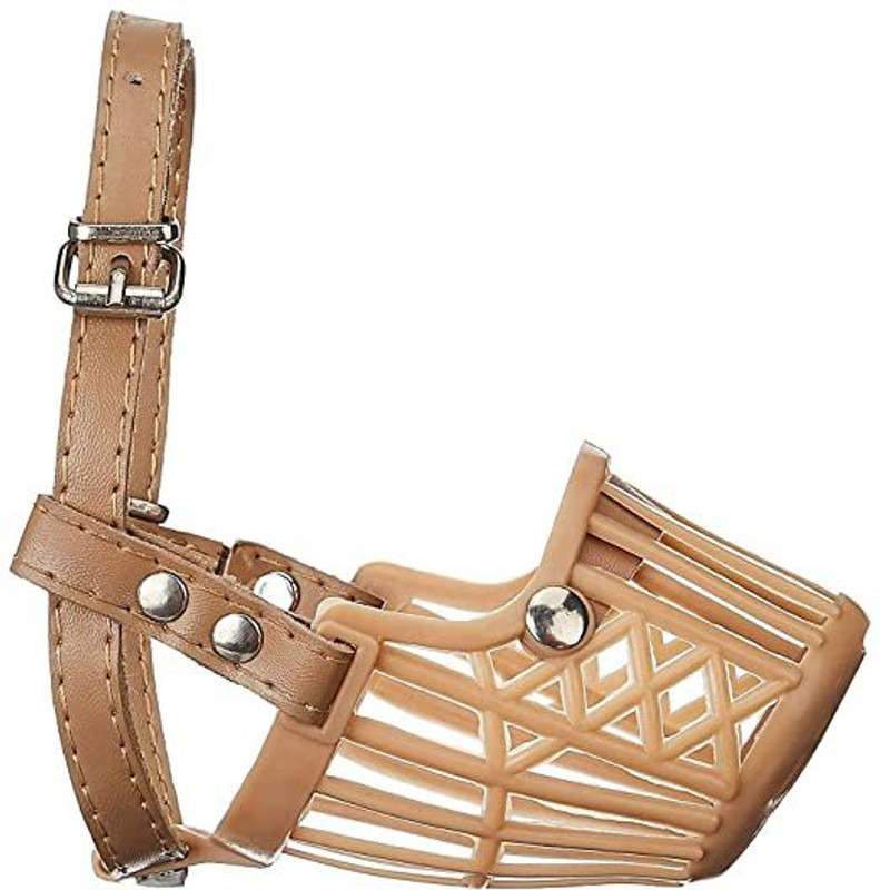 Viradiya Enterprise PET PRODUCTS Dog Mouth Cover Muzzle- S M (Beige, Size-3) Small Strips Dog Muzzle(Beige)
