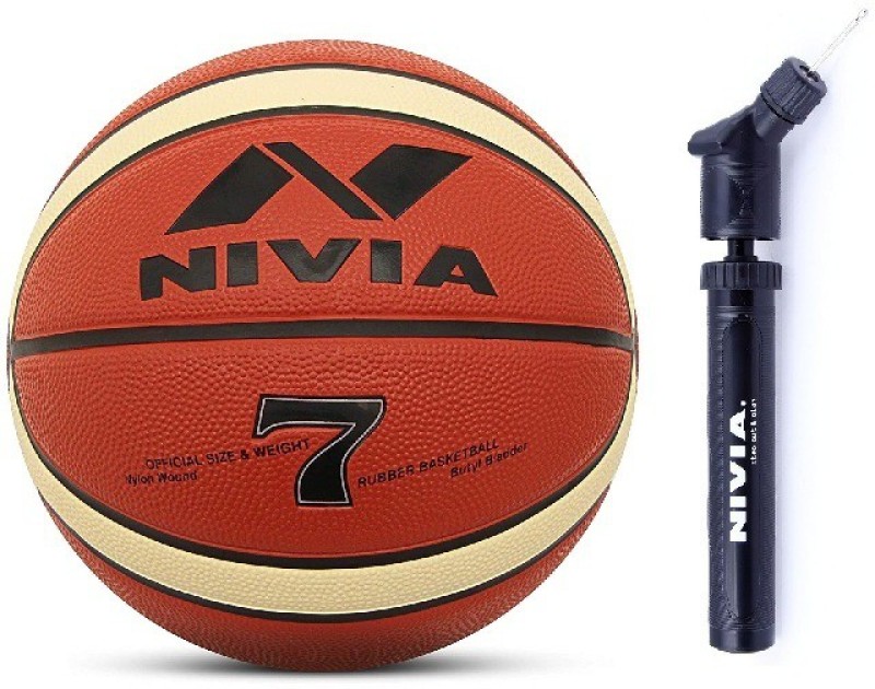 NIVIA COMBO BB 201, Engraver Size 7, BASKETBALL + BP-213 Ball Pump.. Basketball - Size: 7(Pack of 2)