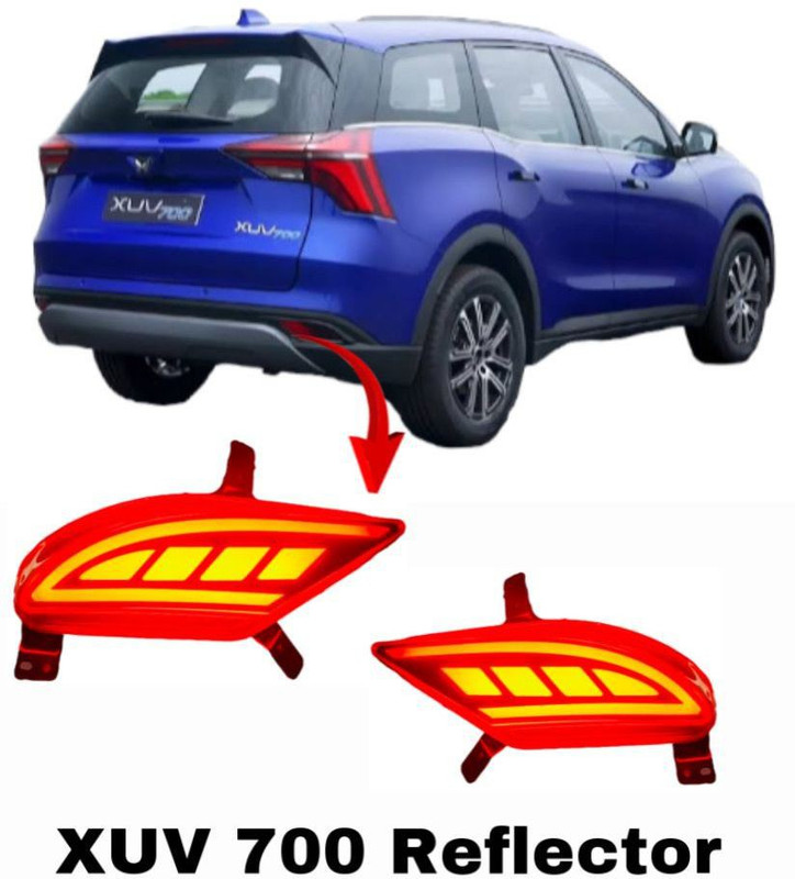 RohanEshop XUV 700 Non - Matrix Rear Bumper Led Reflector waterproof Type - A Car Reflector Light(Red)