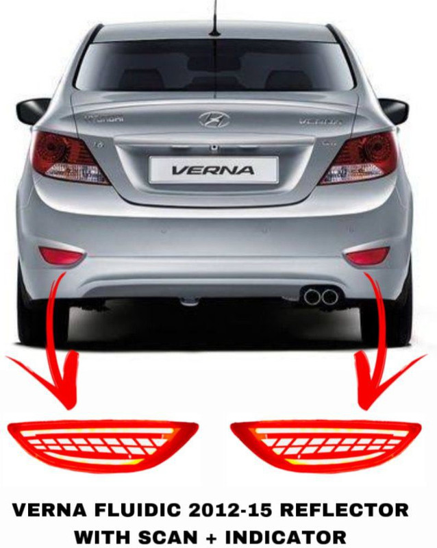 RohanEshop Verna Fluidic 2012 -15 Matrix Reflector with Scan + Running Indicator Type - A Car Reflector Light(Red)