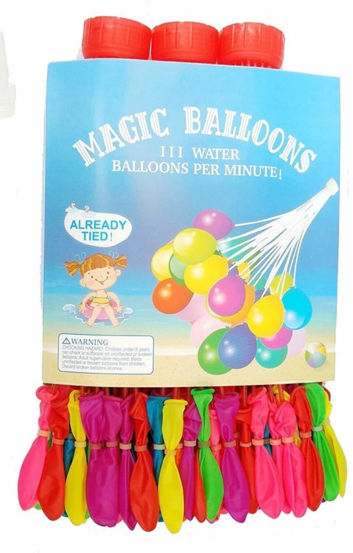 INTUF Magic Balloon 111 Water Balloons, Mix Color, Quick Fill In 60 Seconds SET OF 3(Multicolor)