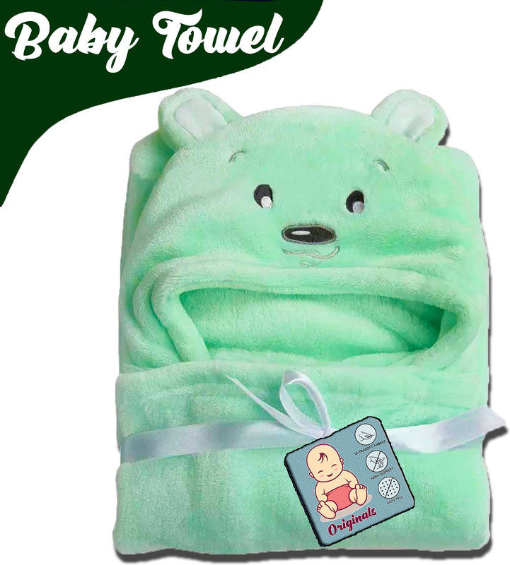 Pandaoriginals Green Free Size Bath Robe(1 kids robe, For: Baby Boys & Baby Girls, Green)