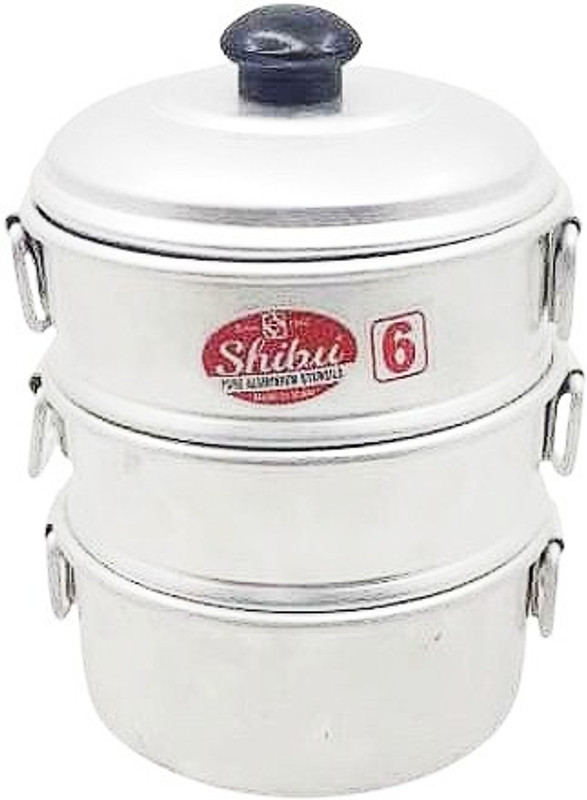 SHIBU Pure Aluminium Momo Steamer 6X3 Cacpacity -3Ltr (Food Capacity: 6 Momos) Aluminium Steamer(3 L)