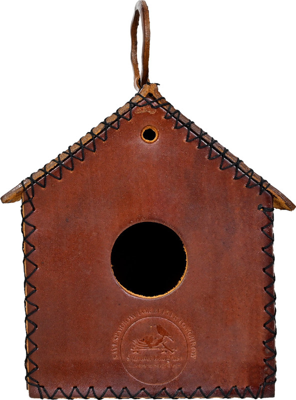Sparrow Daughter Leather Hanging Bird House Red brown Color Bird House(Hanging)