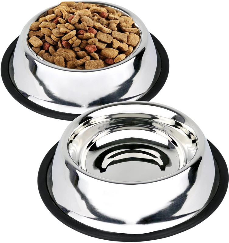 chullbull pet products Steel Pet Bowl(1000 ml Silver)