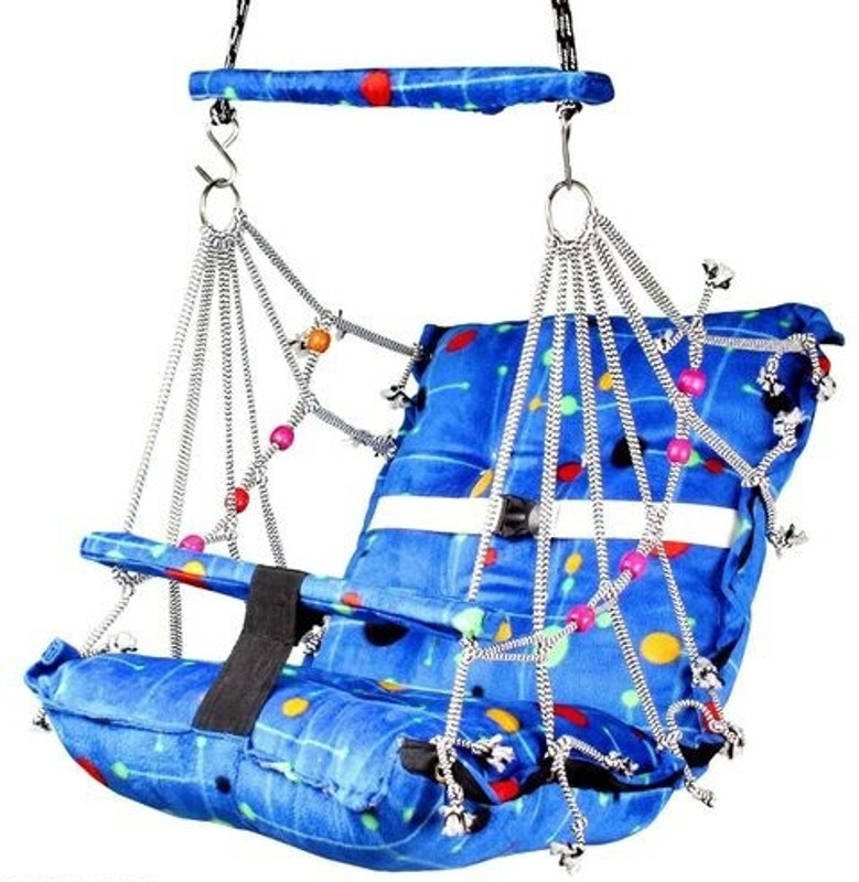 JD ENTERPEISE Cotton Baby Big Swing 1-5Year Folding & Washable With Safety Belt Indoor-Outdoor Bouncer(Blue)