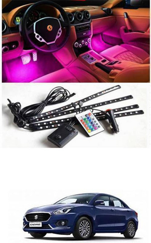 APICAL Car Atmosphere Lights Car LED Strip Light 4pcs For Swift Dzire Car Fancy Lights(Multicolor)