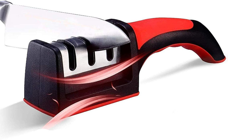 ActrovaX Kitchen Knife, 3-Stage Knife Sharpener, Vegetable Ceramics Peeler-X1 Knife Sharpening Steel(Carbon Steel)