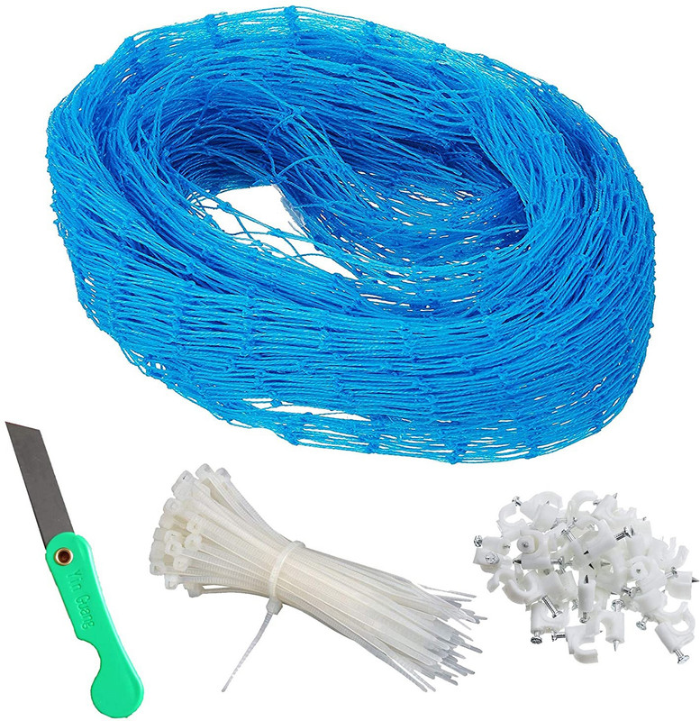sai praseeda UVStabilizedNylonPigeonNetBirdNetMonkeyNet8X10FeetBlueColor30Tags30Clamps1Blade Camping Net(Blue)