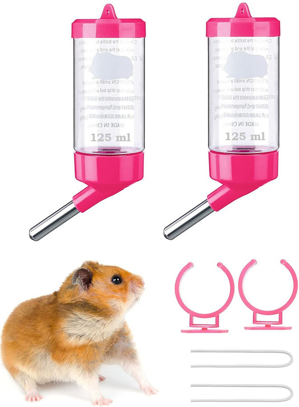Grow Basket Plastic Water Bottle for Hamster Rabbit Dog Kitten ferrets guinea 125 ML, Pack 2 Hamster Treat(0.25 kg, Pack of 2)