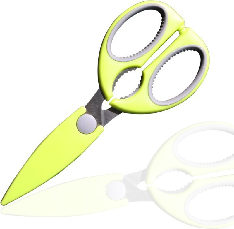 SK MART GB/T 1966 Broad Blade Fish Cutter Feature Model Scissor Stainless Steel All-Purpose Scissor(Green, Steel, Pack of 1)