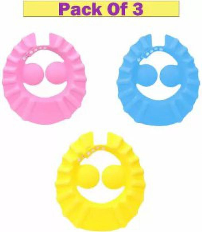 QTYPIY 3 Pcs Baby Shampoo Shower Bathing Protection Bath Soft Cap Soft Adjustable