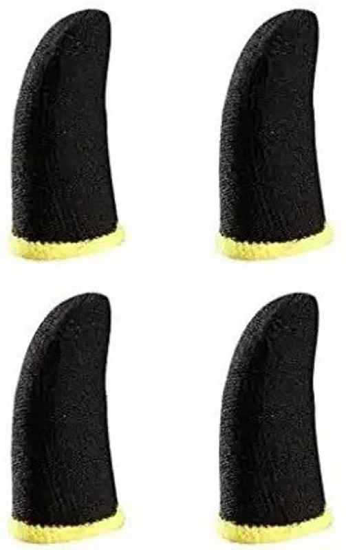 KRIWIN Finger Cots Pubg Anti-Slip Thumb Sleeve-Proof Finger Sleeve (Pack of 4) Combo Set Designed for Gaming(Yellow)